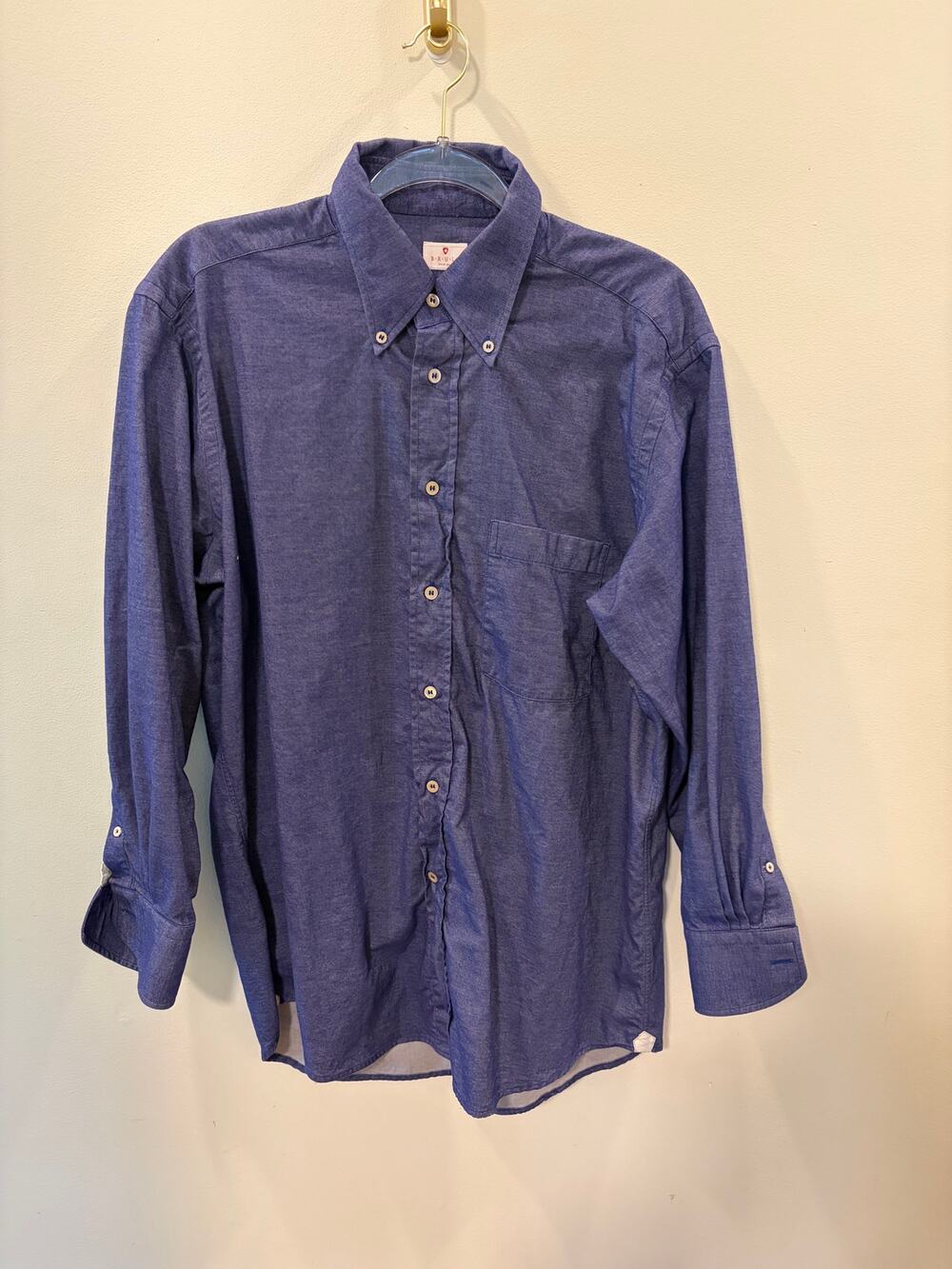 B·R·U·L·I Swiss Made Shirt | EU 42 | Indigo Blue Chambray flannel🇨🇭
